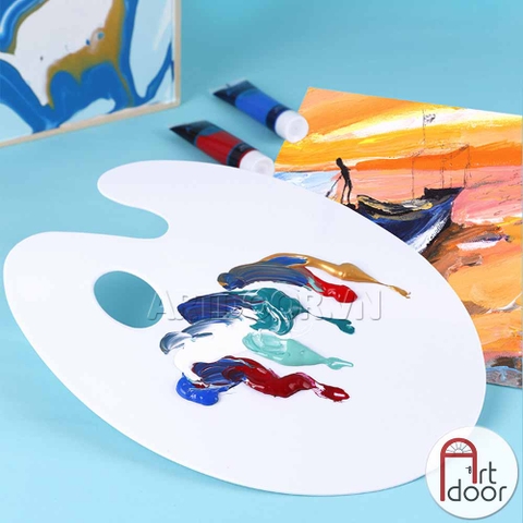 Khay Bảng pha màu Acrylic ART SECRET Oval bằng Nhựa (palette)