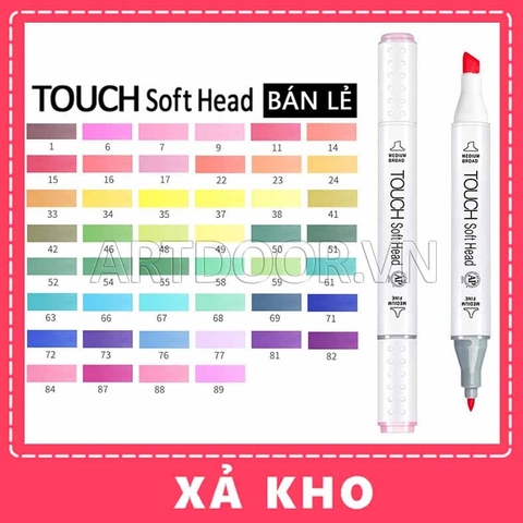 Bút Marker TOUCH SOFT HEAD hai đầu cây lẻ (full) - [xả kho]