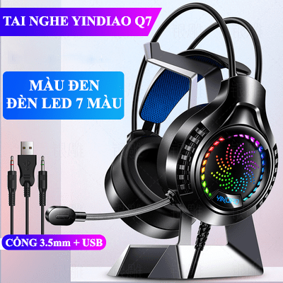 Tai nghe YINDIAO Q7 chuyên game có đèn led 7 màu có mic dành cho game thủ cho game thủ CỔNG 3.5mm + USB