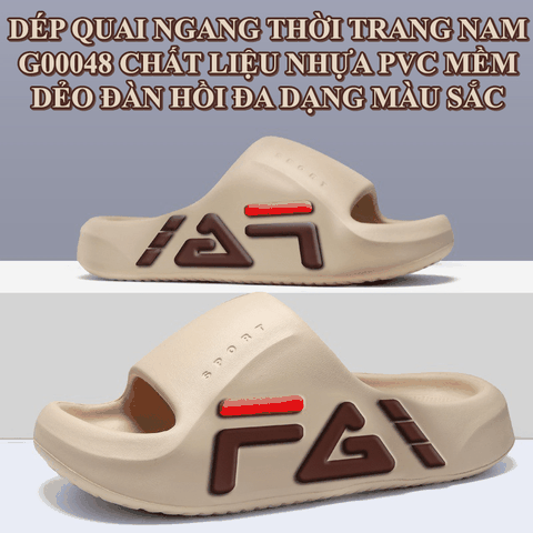 Dép quai ngang thời trang nam G00048 chất liệu nhựa PVC mềm mại đàn hồi tốt đa dạng màu sắc dễ dàng phối đồ