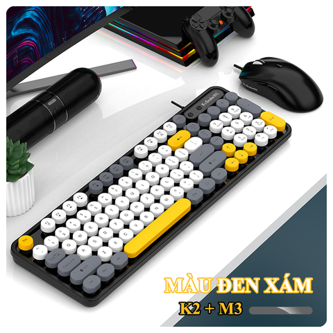 Bộ bàn phím và chuột có dây K-SNAKE K2 + M3 kết nối bằng dây cổng USB thiết kế 98 phím nhỏ gọn và độ nhạy chuột lên đến 3600DPI