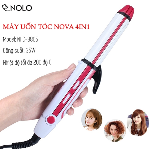 Máy Kẹp Uốn Duỗi Tóc Tạo Kiểu Tóc Nova Model NHC8805 Phủ Gốm PTC Ceramic Làm Nóng Nhanh Công Suất 35W Dùng Điện Áp 110 240V