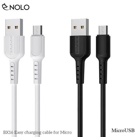 Cáp Sạc Dữ Liệu Sạc Nhanh QC2.0 Borofone Model BX16 Microusb Iphone Type C Chiều Dài 100cm Chất Liệu Thân Cáp Nhựa TPE