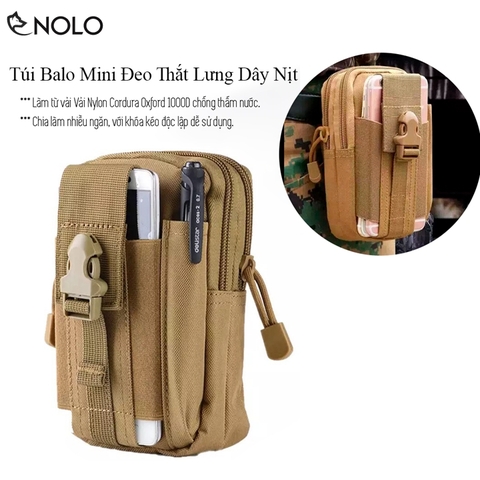 Túi Balo Mini Đeo Thắt Lưng Dây Nịt Model BTN01 Chất Liệu Vải Nylon Cordura Oxford 1000D Chống Thấm Nước Độ Bền Cao