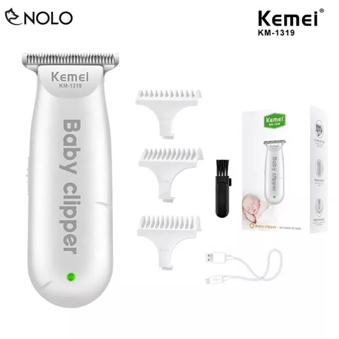 Tông Đơ Cắt Tóc Pin Sạc Dành Cho Trẻ Nhỏ Kemei Model KM1319 Công Suất 3W Có Kèm Cử Lược Canh Độ Dài Tóc
