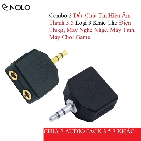 Combo 2 Đầu Chia Tín Hiệu Âm Thanh 3.5 Loại 3 Khấc Cho Điện Thoại, Máy Nghe Nhạc, Máy Tính, Máy Chơi Game