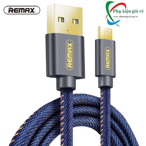 Cáp Sạc Nhanh MicroUSB Bọc Vải Jean Remax RC-096m 1.2m Chính Hãng