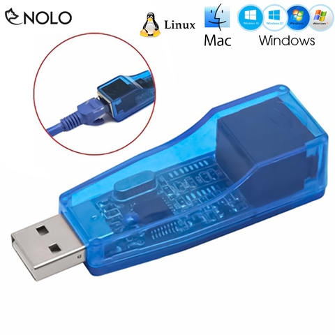 USB ra Lan RJ45 Chuẩn 2.0 Hộp Xanh Tương Thích Tốt Trên Nền Tảng Windows Và MAC Cần Cài Driver Khi Dùng