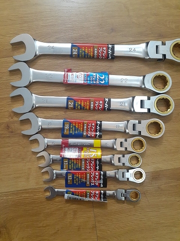 Bộ cờ lê tự động gập góc 9 chi tiết 10-24 mm Supertool - # GRW1024F