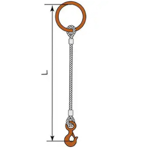 Kondotec Việt Nam | Kondotec JIS locking wire, 18mm, round ring, hook with loop, 3.2t, painted, φ18×4m, T03S・T25 MW6124873