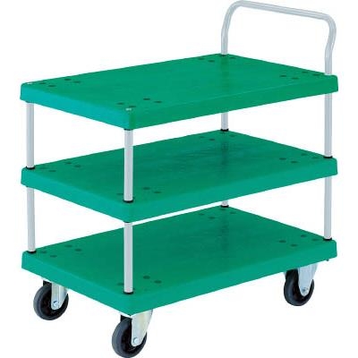 Xe đẩy hàng  3 tầng Trusco - # TP-905 (Resin 3 Flat shelf Cart w/ Handle)