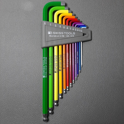 Bộ thanh vặn lục giác gồm 12 chi tiết cỡ  mã SP293043 (PB212ZLH12RB), hiệu Swiss tools/Thụy sỹ, mới 100%