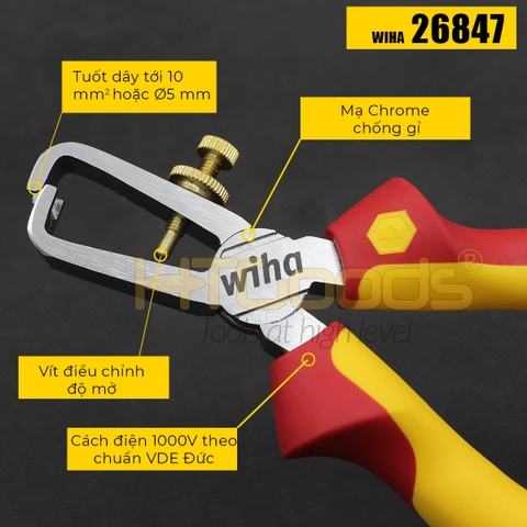 Kìm tuốt dây 160mm cách điện 1000V Wiha -# 26847