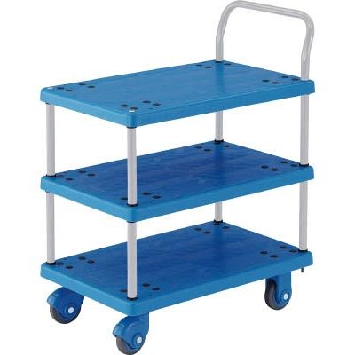 Xe đẩy hàng  3 tầng Trusco - # TP-X905 (Resin 3 Flat shelf Cart w/ Handle)
