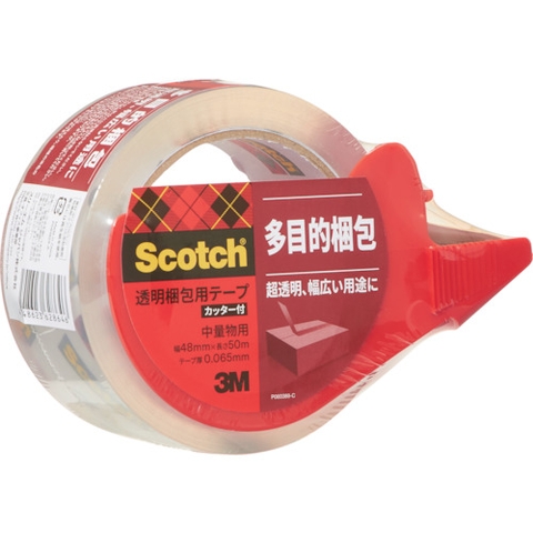 3M Japan Ltd. Stationery/Office Division Việt Nam | 3M transparent packing tape with cutter 48mm x 50m for medium and light items MW3940705