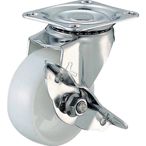 Hammer Caster Việt Nam | Hammer plate type caster 320S series (nylon wheel/stainless steel fittings) with free stopper MW3301001