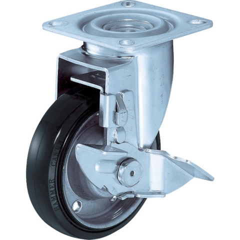 Hammer Caster Việt Nam | Hammer plate type caster 420S series (pressed rubber wheel) with swivel stopper MW3422437