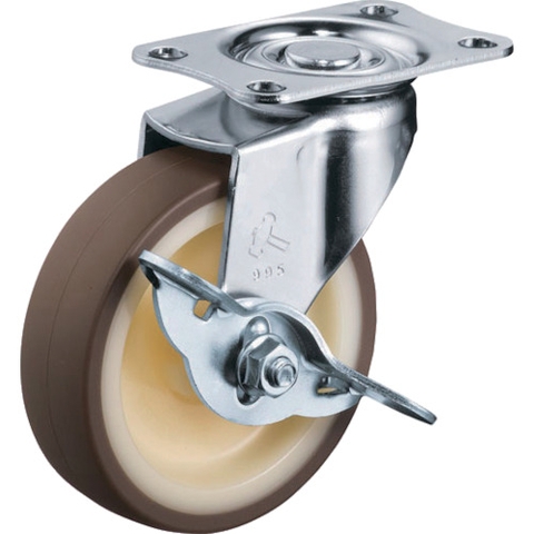 Hammer Caster Việt Nam | Hammer plate type caster 420E series (nylon wheel urethane wheel) with free stopper MW3670775