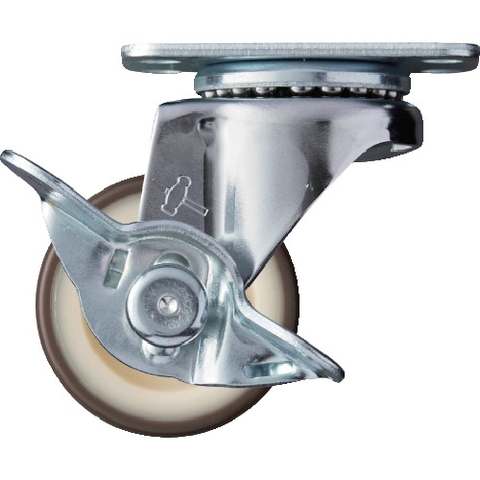 Hammer Caster Việt Nam | Hammer plate type caster 420E series (nylon wheel urethane wheel) with free stopper MW3670783