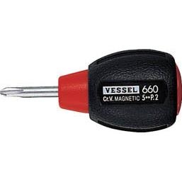 Tuốc nơ vít  đảo đầu thân ngắn Vessel - # 660 (Cushion Grip Screwdriver )