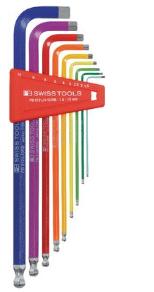 Bộ thanh vặn lục giác gồm 9 chi tiết mã 424450.0100, code 324450.0100 ( PB212LH10RB), hiệu Swiss tools/ Thụy Sỹ, mới 100%