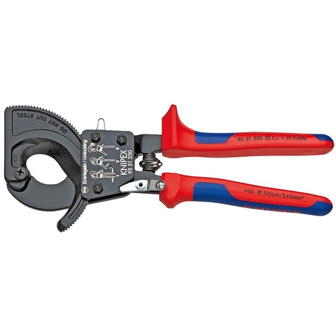 Kìm cắt cáp bánh cóc Knipex-# 9531280 (Cable cutter ratchet type)