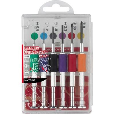 Bộ tuốc nơ vít gồm 6 chi tiết mã TD-56, hiệu Vessel/ Nhật, mới 100%