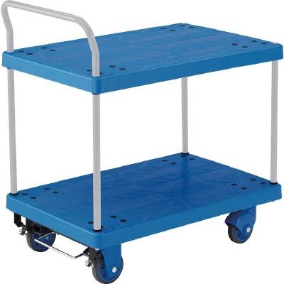 Xe đẩy hàng  2 tầng Trusco - # TP-X704S (Resin 2 Flat shelf Cart)