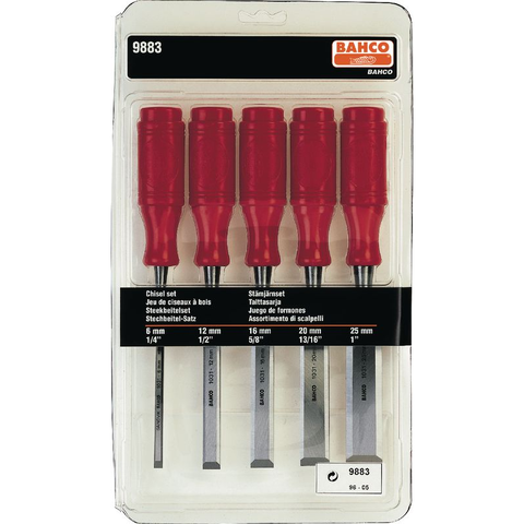 9883 | Bộ đục gỗ 5 chi tiết BAHCO -# 458955.0100