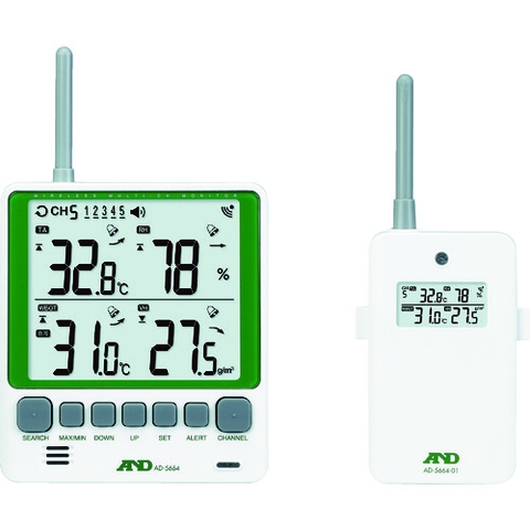 A&D Việt Nam | A&D Multichannel Wireless Environmental Temperature and Hygrometer Set AD-5664SET MW1163247