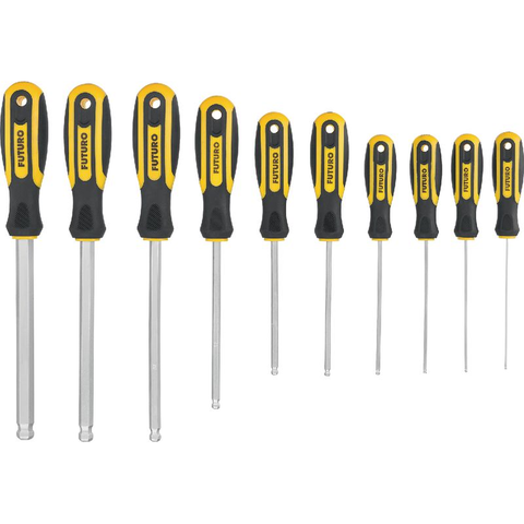 Bộ tô vít đầu lục giác bi 10 chi tiết FUTURO - # 424913.0200