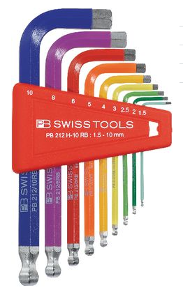 Bộ thanh vặn lục giác không điều chỉnh được gồm 9 chi tiết mã 424450.0050, code 324450.0050 ( PB212H10RB), hiệu Swiss tools/ Thụy Sỹ, mới 100%