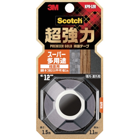 3M Japan Ltd. Consumer Market Sales Division Việt Nam | 3M Super Strong Double-Sided Tape Premier Gold Super Versatile For Rough Surfaces MW3892950