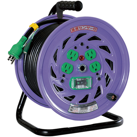 NICHIDO Việt Nam | NICHIDO Electrician's Drum with Leakage Protection Breaker 30m Indoor-type Single-Phase 100V Earth Breaker Cord Reel MW1255665