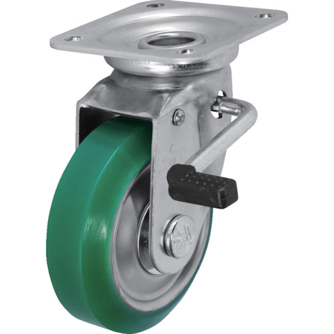 SISIKU Việt Nam | Sisiku Standard Press Caster, Urethane Wheel, Swivel Stopper, 130mm Diameter Pressed Steel Casters MW1373081