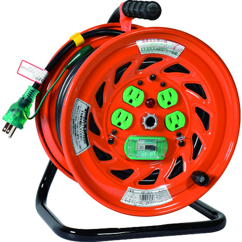 NICHIDO Việt Nam | NICHIDO Electrician's Drum Earth Check Reel with Leakage Protection Breaker 30m Indoor-type Single-Phase Power 100V Earth Breaker Cord Reel Earth Check Reel MW2098806