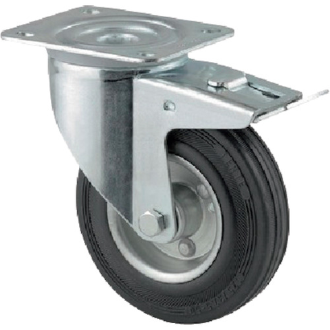 TENTE Việt Nam | Tente Caster Plate-type Caster "ALPHA" (Rubber Wheel) φ200 Swivel (with Total Lock) MW2557510