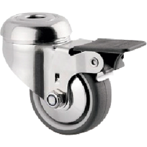 TENTE Việt Nam | Tente Caster Bolt Hole Caster "AGILA" (Elastomer Wheel, Stainless Steel Fittings), φ50, Swivel (with Wheel Lock) Stainless Steel Agila 7470 Series MW2589969