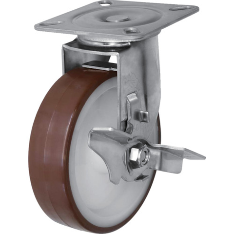 SISIKU Việt Nam | Sisiku Stainless Steel Caster with Swivel Urethane Brake MW3535401