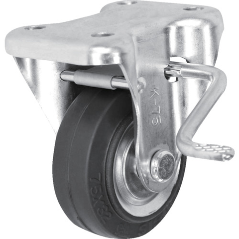 SISIKU Việt Nam | Sisiku Standard Press Caster, Rubber Wheels, Fixed Stopper Included, 75mm Diameter MW3535606