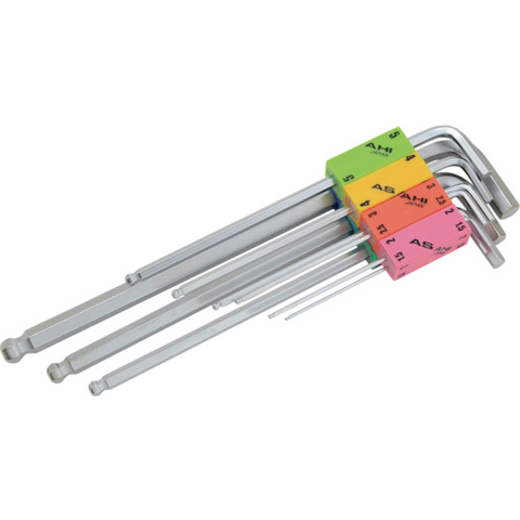 ASH Việt Nam | ASH Long Ball Point Hexagonal Wrench Set, 9-piece set with connecting holder Long Ball Point Hexagon Key Wrench Set MW3599911