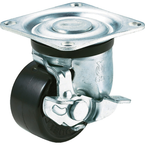 YUEI Việt Nam | YUEI Plate-type Swivel Low-floor Caster, Phenol, Wheel diameter 75mm, With stopper, H-type, HG-S type, Mounting dimensions 71 x 71 MW3796850