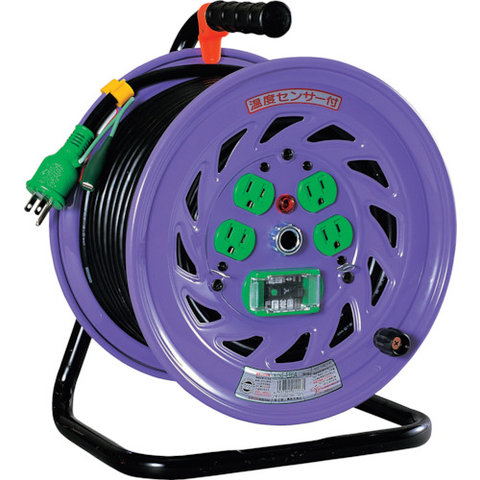 NICHIDO Việt Nam | NICHIDO Electrician's Drum 100V Indoor Type with Temperature Sensor and Leakage Protection Breaker 50m Cord Reel MW4023970