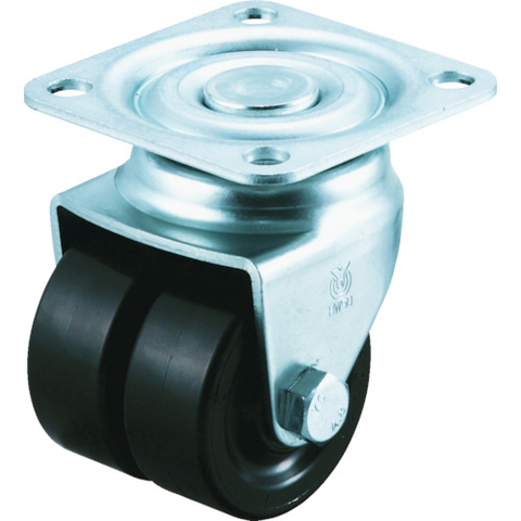 YUEI Việt Nam | YUEI Plate-type Swivel Double-wheel Low-floor Caster Black Nylon Wheel Diameter 38mm H-type HG-W-type Mounting Dimensions 52 x 52 MW4372387