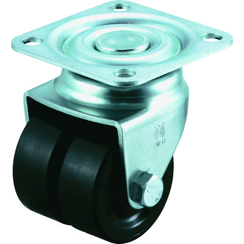 YUEI Việt Nam | YUEI Plate-type Swivel Double-wheel Low-floor Caster Black Nylon Wheel Diameter 50mm H-type HG-W-type Mounting Dimensions 52 x 52 MW4372395