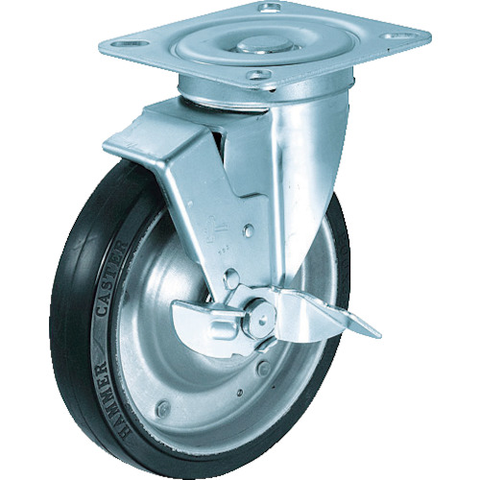 HAMMER CASTER Việt Nam | Hammer Swivel type chip-resistant special rubber wheel (radial ball bearing) 200 mm with stopper MW4789067