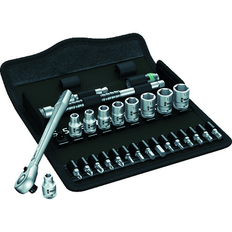 WERA Việt Nam | Wera Socket Wrench Set 8100SA8 Cyclops Ratchet "Metal" Set 1/4 Zyklop Ratchet-Metal with Change Lever MW4838262