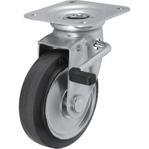SISIKU Việt Nam | Sisiku Standard Press Caster, Rubber Wheel, Swivel Stopper Included, 100mm Diameter MW5057175