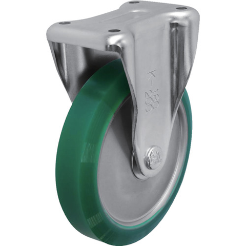 SISIKU Việt Nam | Sisiku Standard Press Caster, Urethane Wheel, Fixed, 200mm Diameter Pressed Steel Casters MW5057281