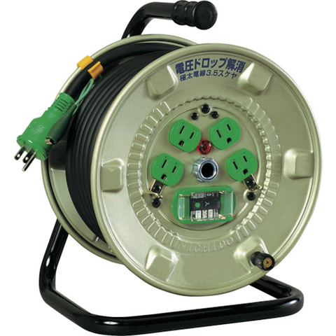 NICHIDO Việt Nam | NICHIDO Electrician's Drum 100V with Leakage Protection Breaker Extra Thick Wire 20m Indoor-type Single-phase 100V Earth Breaker Cord Reel MW5521879
